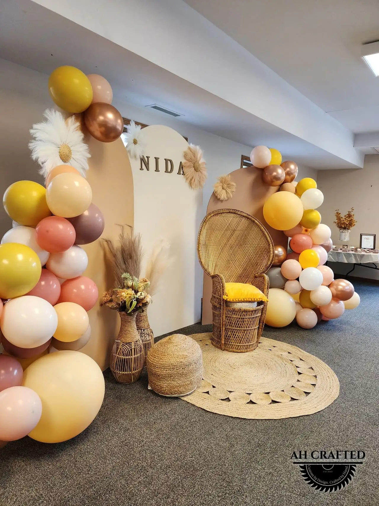 Arch Backdrops — a custom event arch built by AH Crafted.