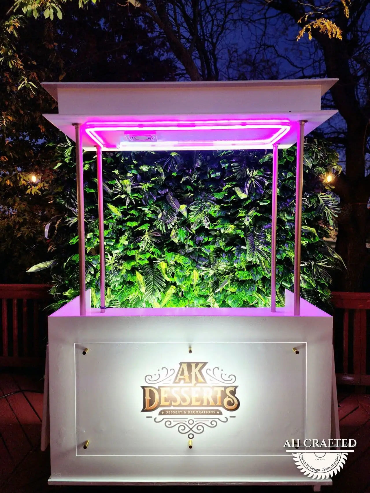 AK Desserts Cart — a custom branded cart built by AH Crafted.