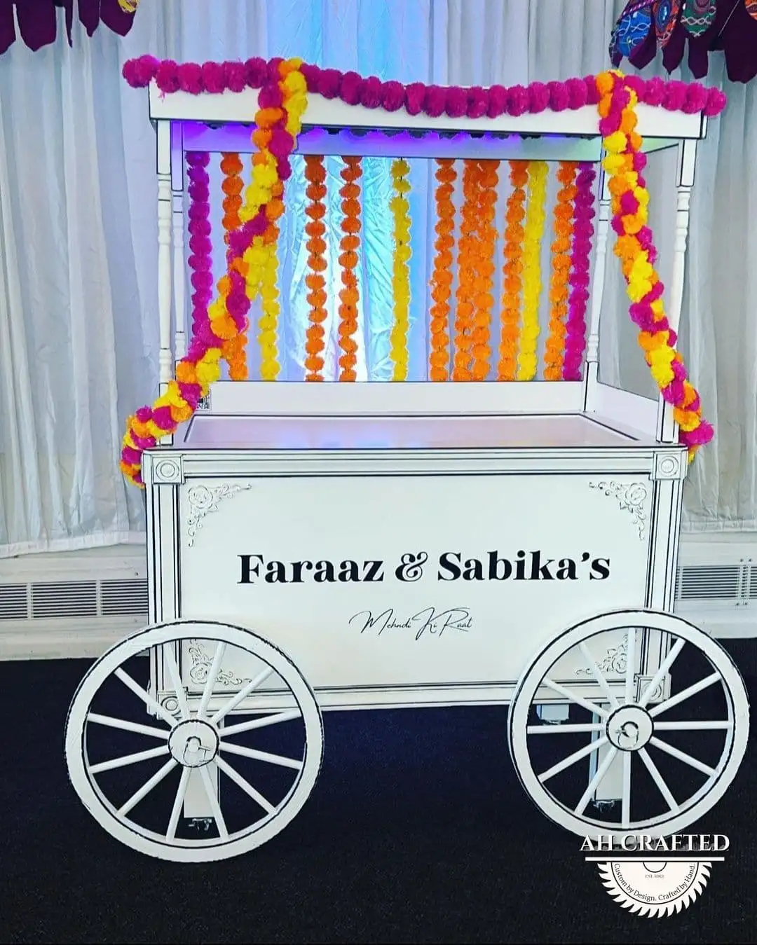 Favor Cart — a custom mobile cart built by AH Crafted.