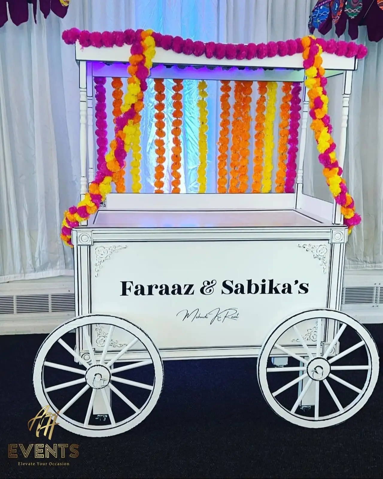 Favor Cart — a custom mobile cart built by AH Crafted.