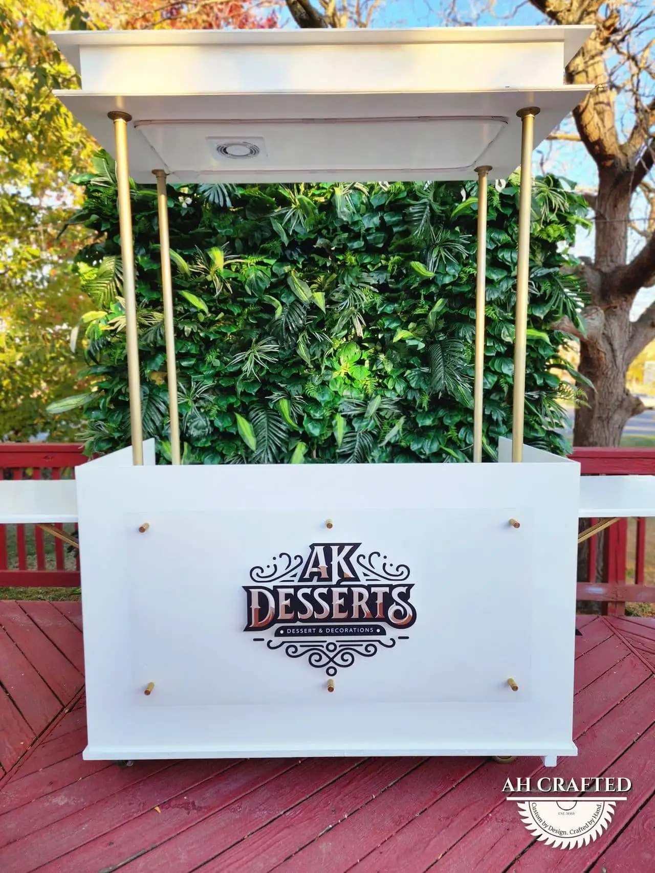 AK Desserts Cart — a custom branded cart built by AH Crafted.