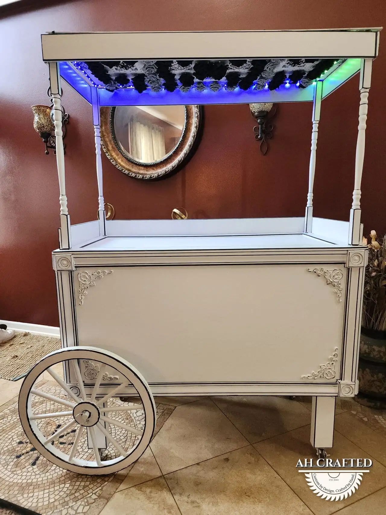 Favor Cart — a custom mobile cart built by AH Crafted.