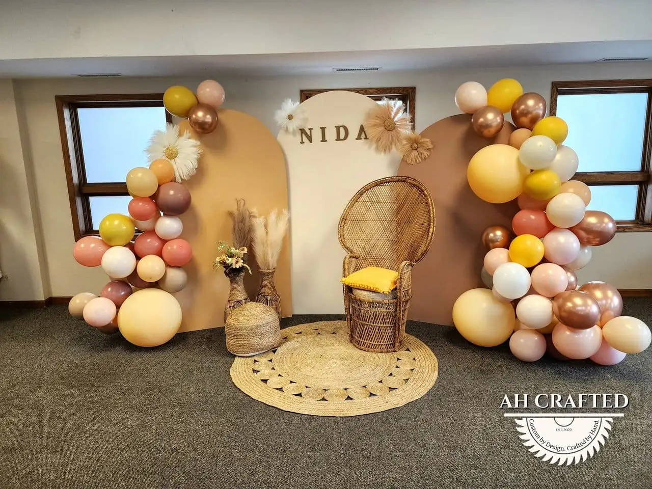 Arch Backdrops — a custom event arch built by AH Crafted.