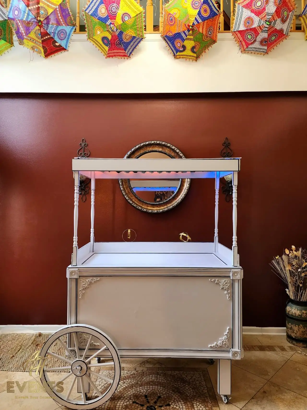 Favor Cart — a custom mobile cart built by AH Crafted.