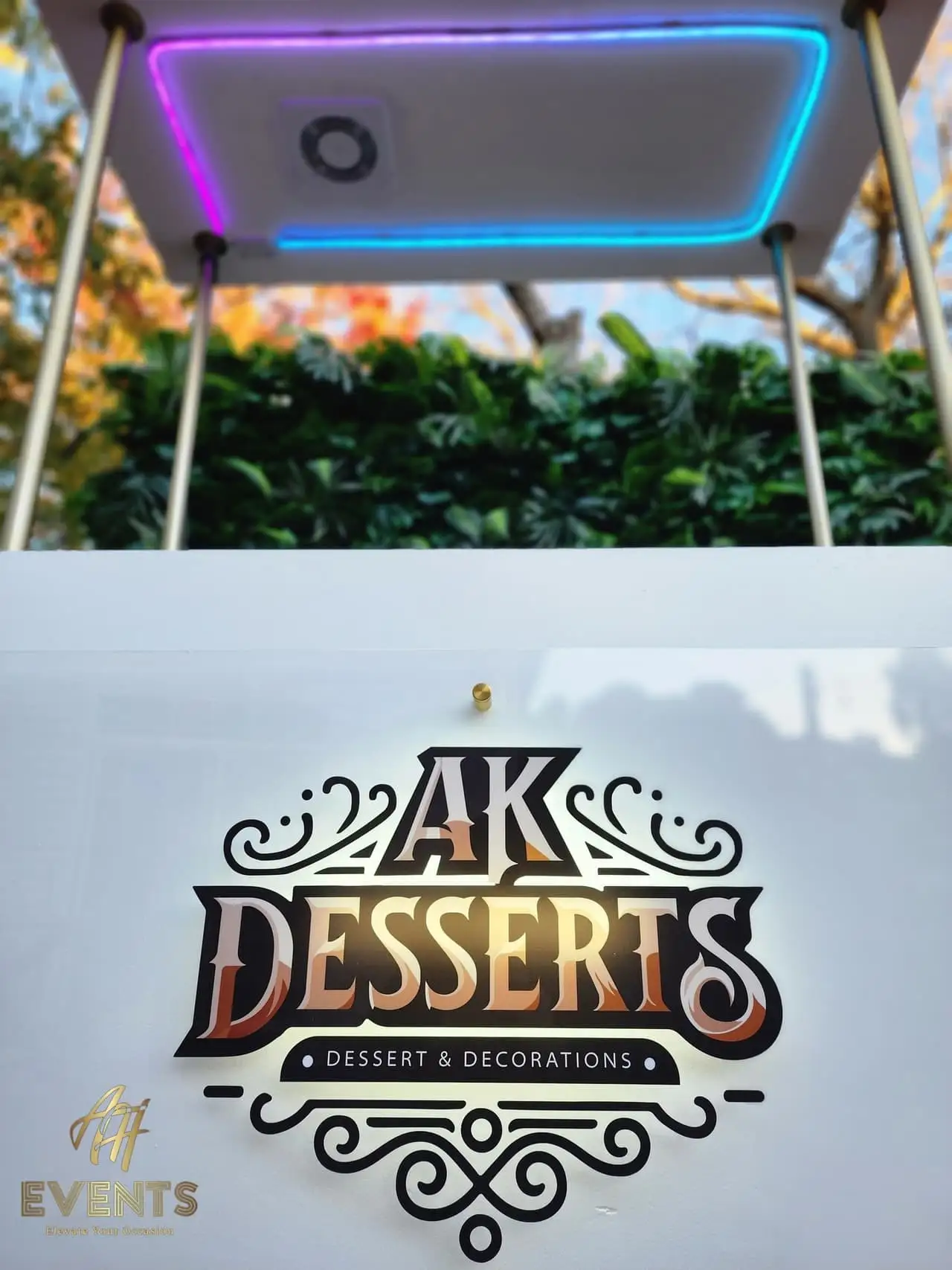 AK Desserts Cart — a custom branded cart built by AH Crafted.