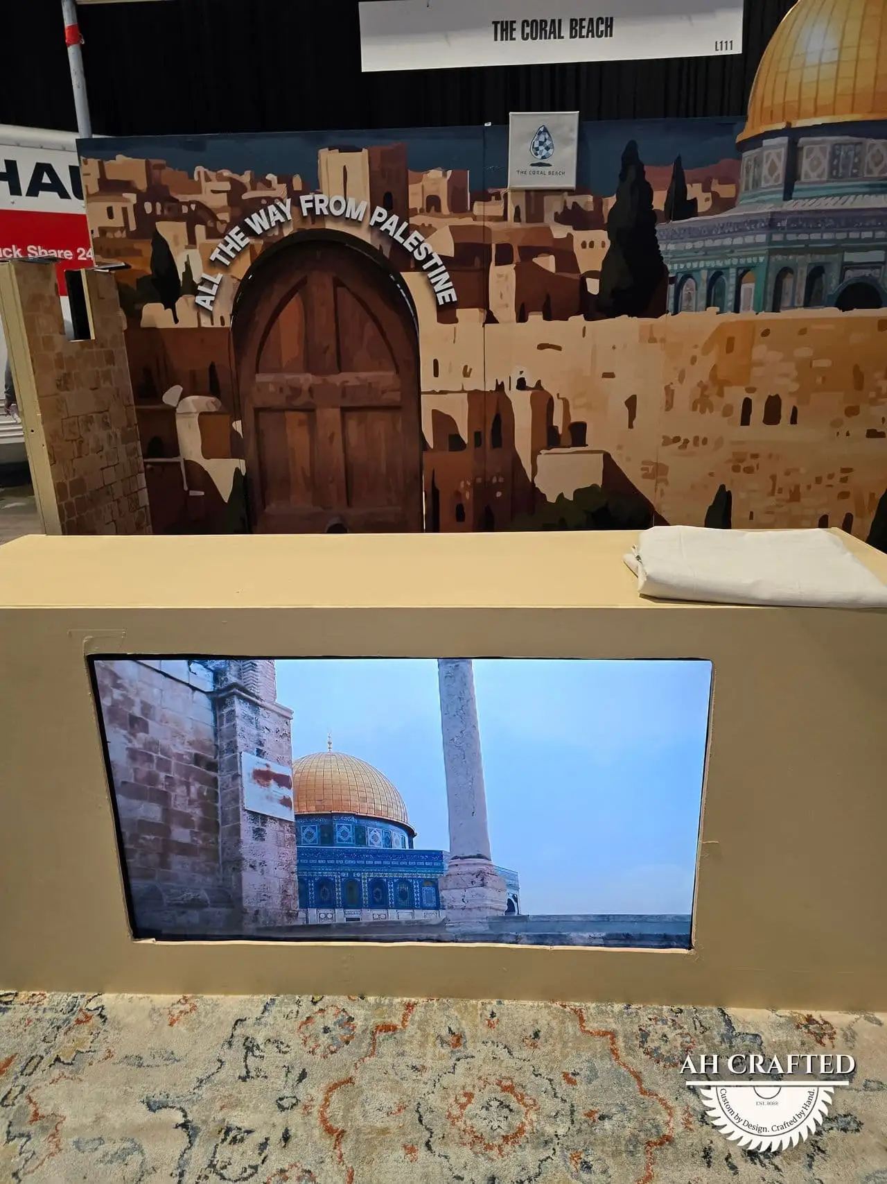 Coral Beach Booth — a custom built booth built by AH Crafted.