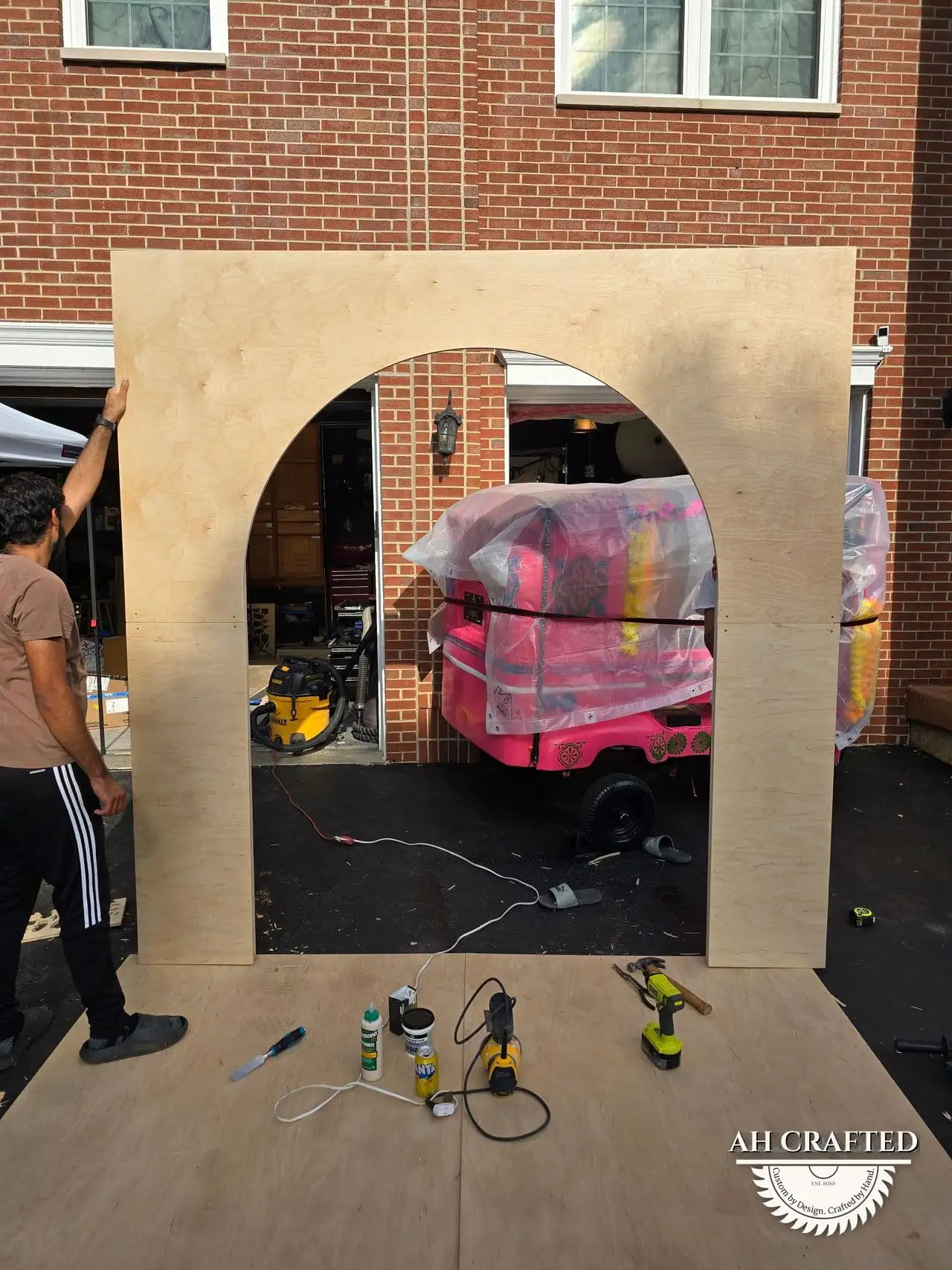 Arch Backdrops — a custom event arch built by AH Crafted.