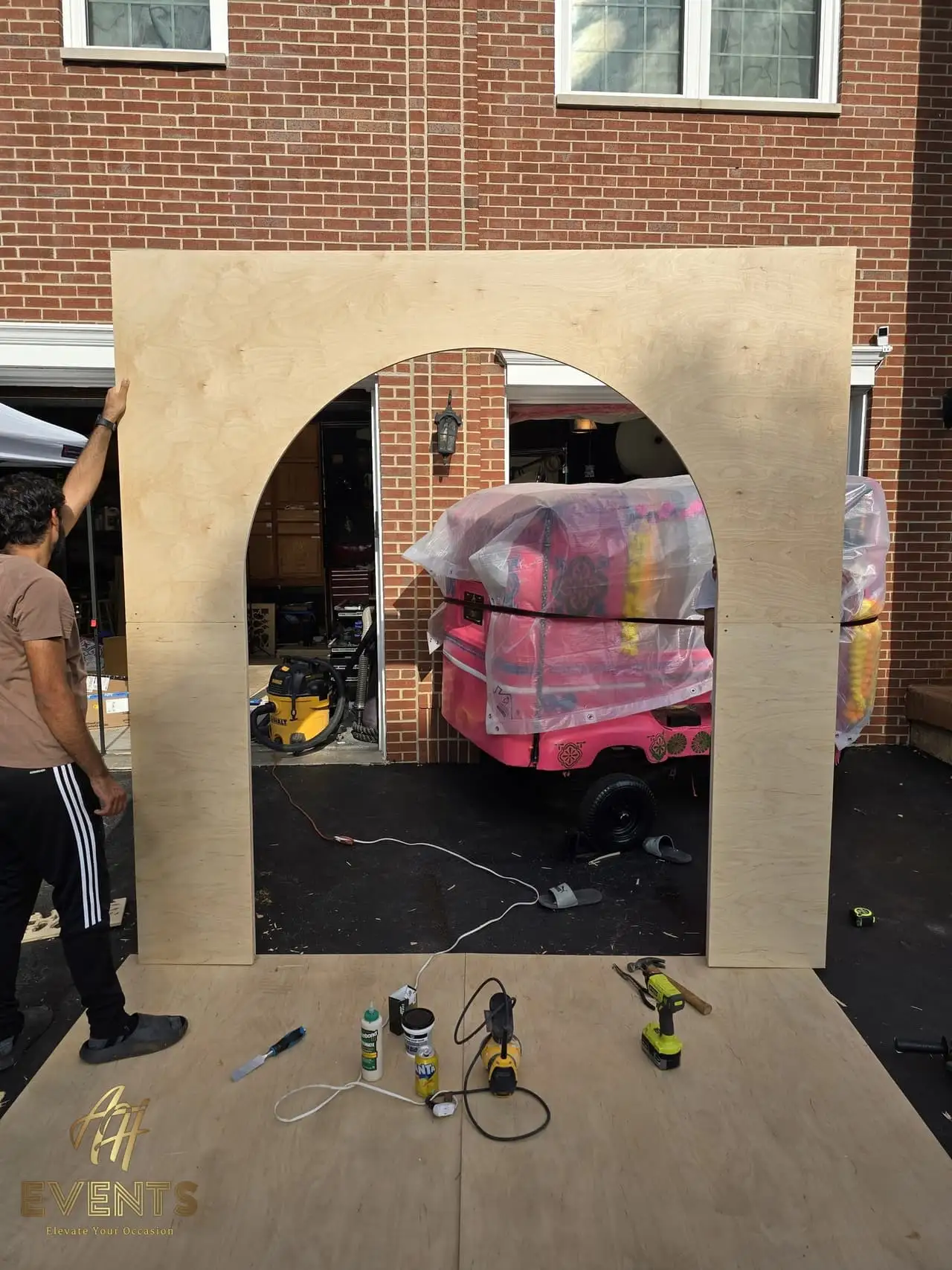 Arch Backdrops — a custom event arch built by AH Crafted.