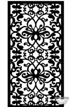 Floral-style CNC-cut panel design, code AH-Floral-1403