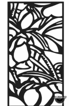 Floral-style CNC-cut panel design, code AH-Floral-1637