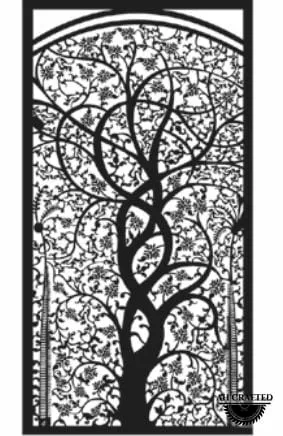 Tree-style CNC-cut panel design, code AH-Tree-0019