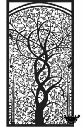 Tree-style CNC-cut panel design, code AH-Tree-0029